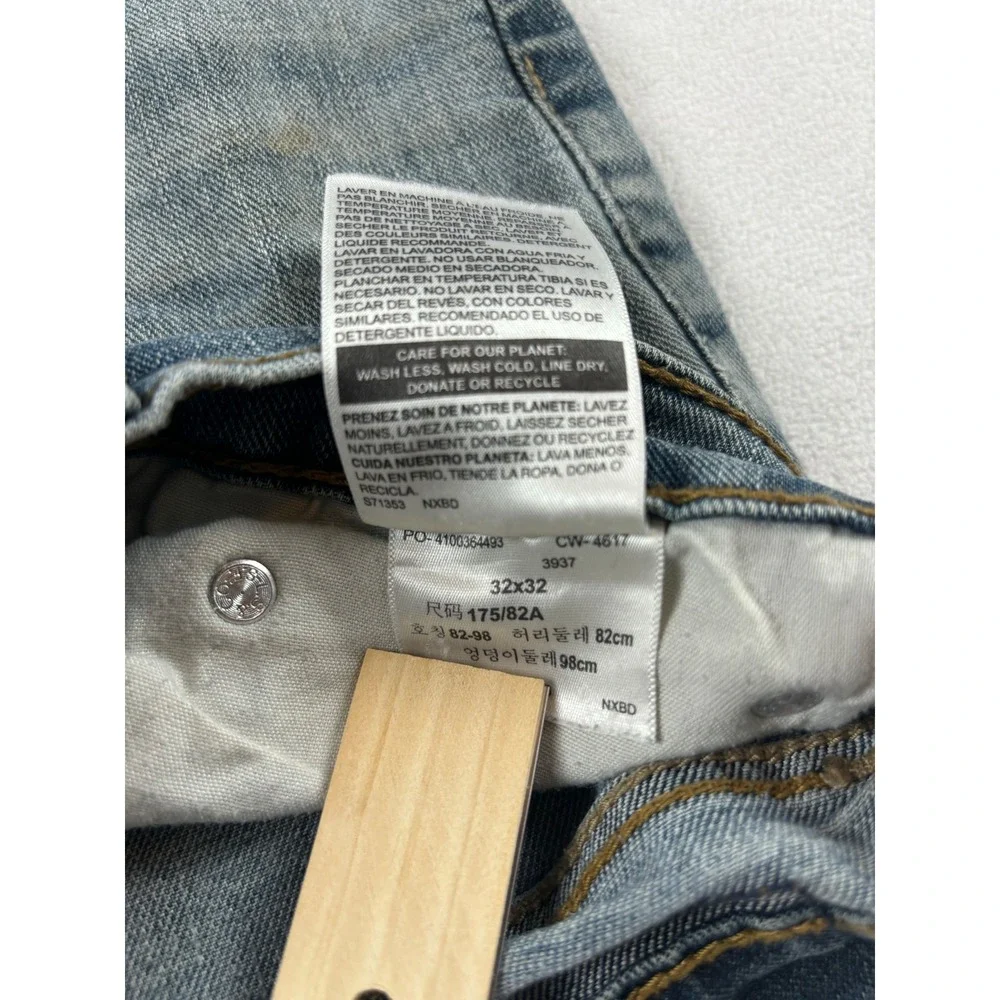 Mens Levi Strauss‎ Signature Jeans 32x32 Athletic Light Wash Stain